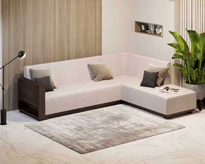 Cooper Wooden L Shaped Sofa