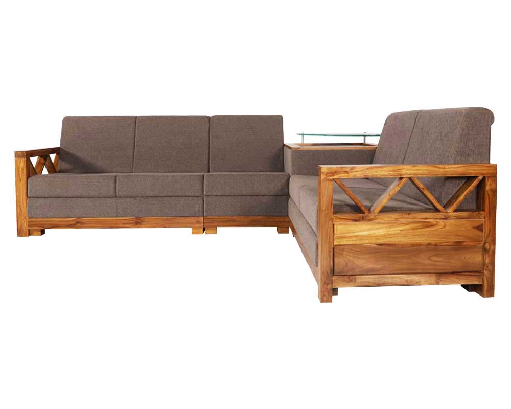 Buy Modish L Shape Sofa In Teak Wood Online at Best Price in Kerala Hokybo