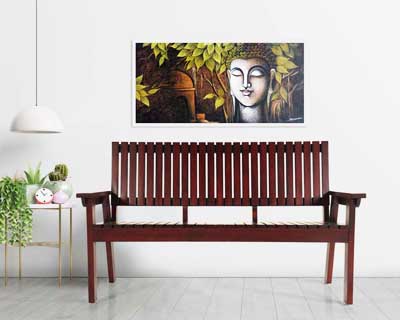 Plain Charu Sitout Three Seater (Honey Gold)