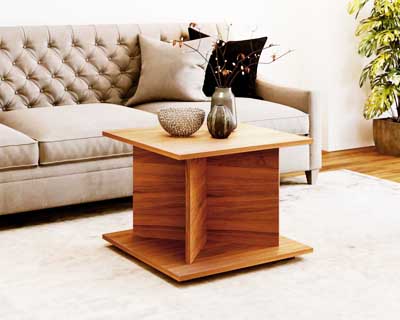Scar Squre Coffee Table 2 X 2 In Engineered Wood Matt Finish