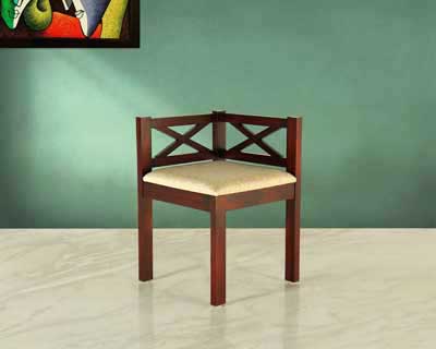 Two Side Dining Chair In Mahogany Matt Finish Honey Gold Color