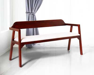 Hand Rest Dining Chair Three Seate[Seat Cushion](Choco Satini Semi Mat)(50-50)