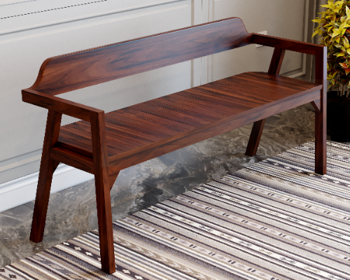 Hand Rest Dining Chair Three Seate[Seat Wood][Wall
