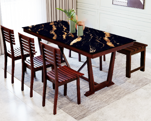 6X3 V Molding Dining Table[Table Only -Artificial Marble-15]