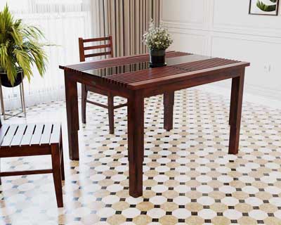 Calia 4 Seater  Dining Table Honey Gold Color