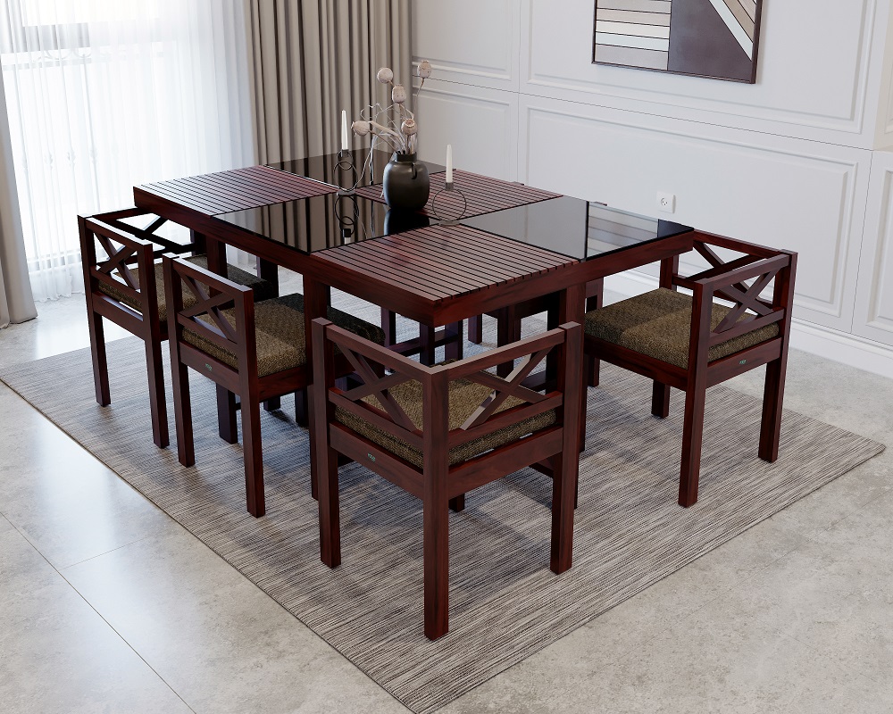 61.5X39 Space Dining Table[Top Glass+Reapar]