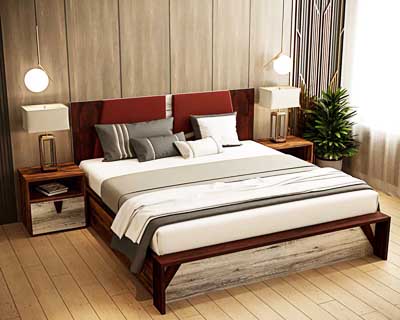 Radic King Size Bed (6X6.5) In Engineered Wood Matt Finish