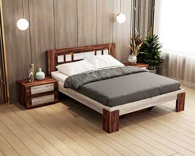 Syric Queen Size Bed (6X5) In Engineered Wood Matt Finish