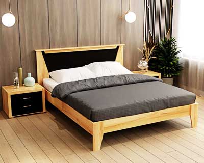 Villies Queen Size Bed (5X6.25) In Engineered Wood Matt Finish