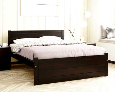 Roobal Queen Size Bed (5X6.25) In Mahogany Choco Matt Finish