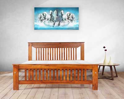 Drastico Queen Size Bed (5X6.25) In Acacia Semi Matt Finish 