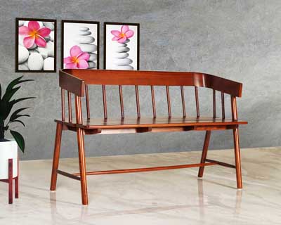 Wood Pillar Sit Out Bench