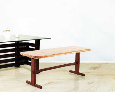 4 Feet Ovel Bench Top Wood[Honey Gold]