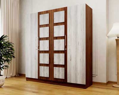 Syric 4 Door Wardrobe In Engineered Wood Matt Finish