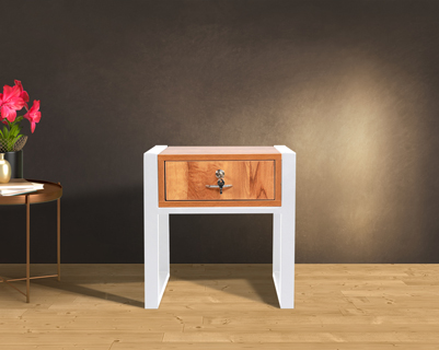 Abidjan Bed Side Table White Color