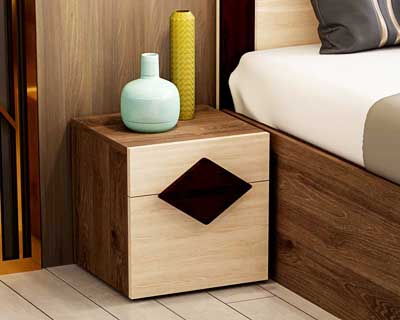 Gladij Bedside Table In Engineered Wood Matt Finish