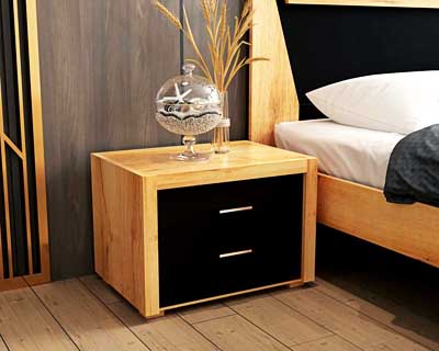 Villis Bedside Table In Engineered Wood Matt Finish